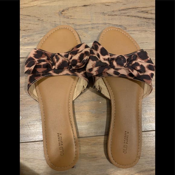 Old Navy Shoes - Leopard print slides